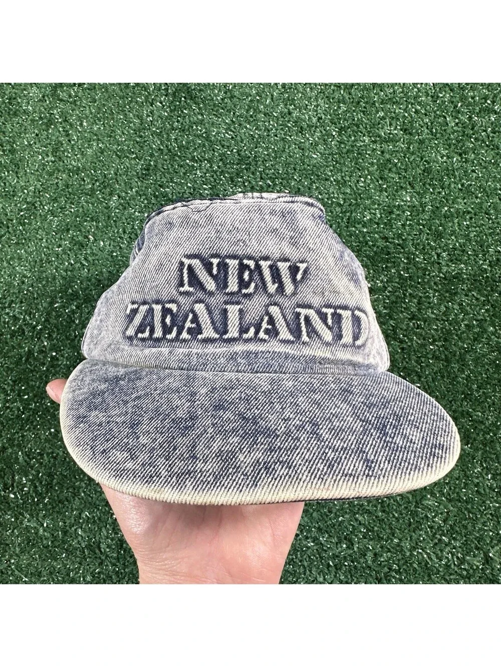 Vintage Retro 1980s Denim Style New Zealand Strapback Hat Cap Surf Hat